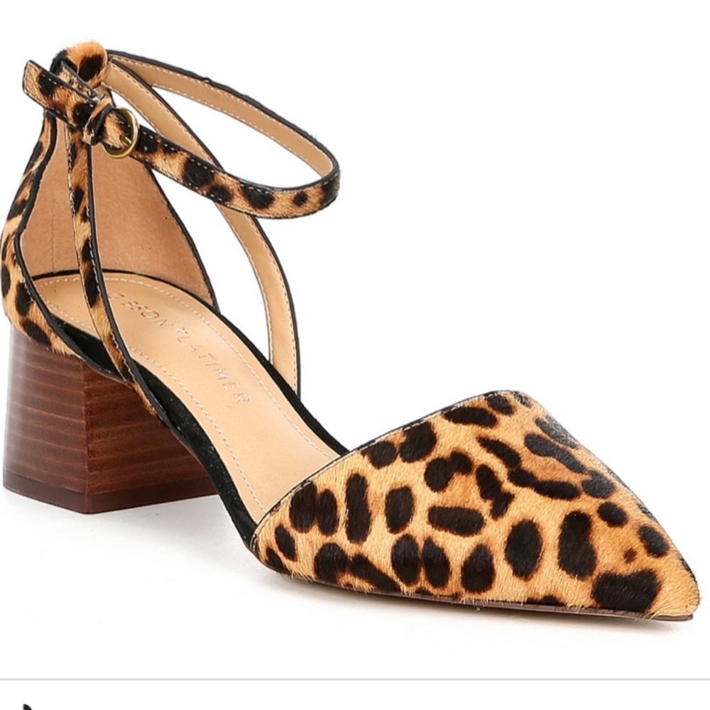Cheetah print hair calf heels